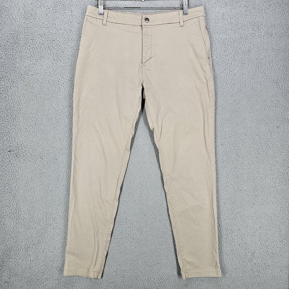 Birddogs Pants Mens 34x32 Khaki Slim Chino Built In Liner Stretch Golf Casual